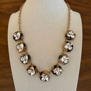 J.Crew | Tortoise and Rhinestone Pendant Necklace | 18” Adjustable